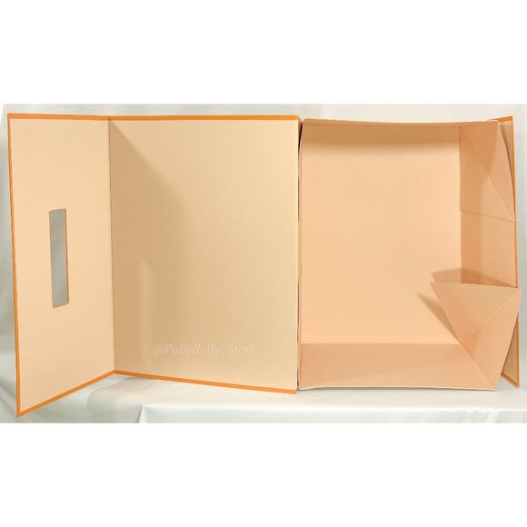 LOUIS VUITTON Large Orange Foldover Magnetic Gift Box w/ Handle (17" x 23" x 9") - Picture 14 of 16